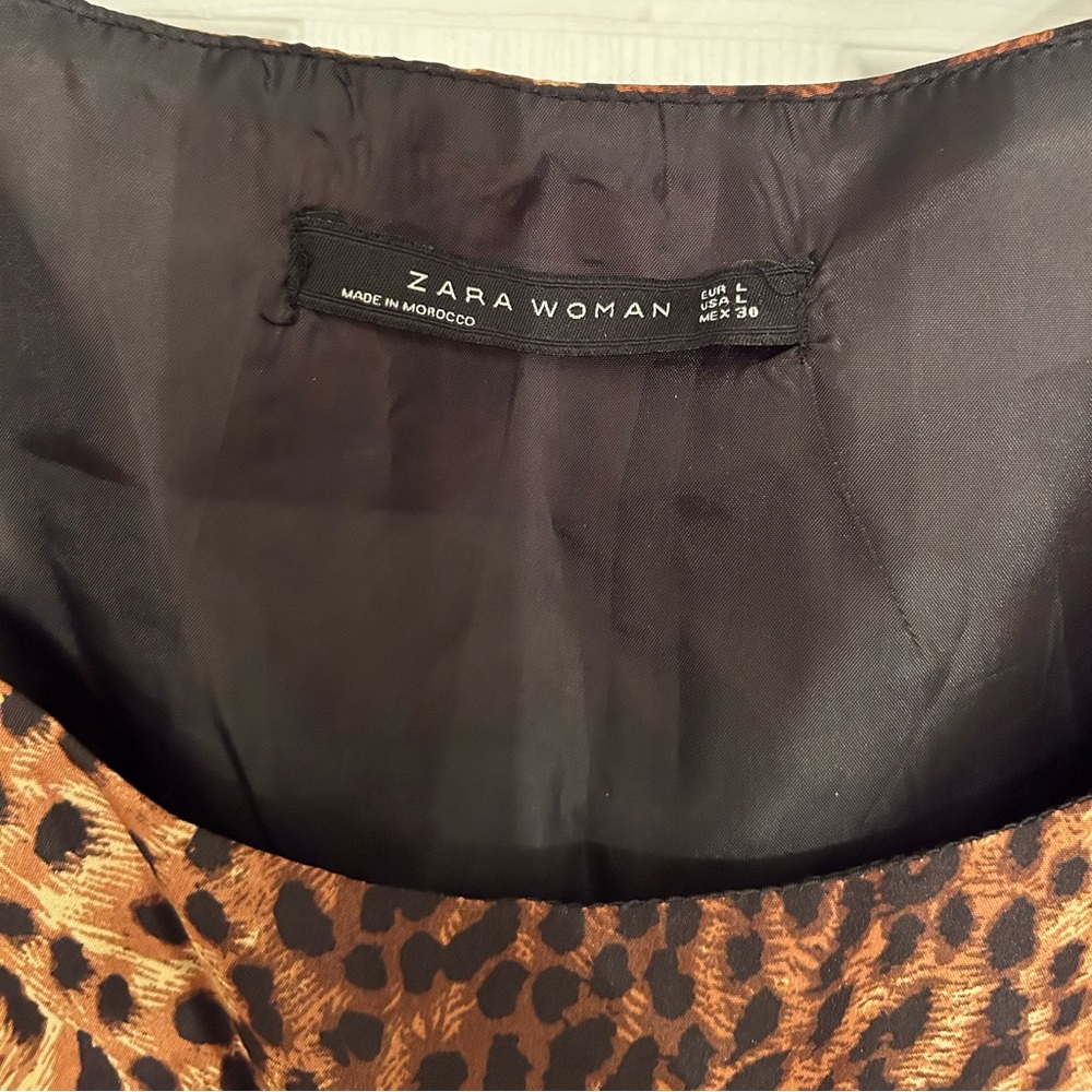 ZARA Woman Cheetah Print Dress Size L - Picture 4 of 6